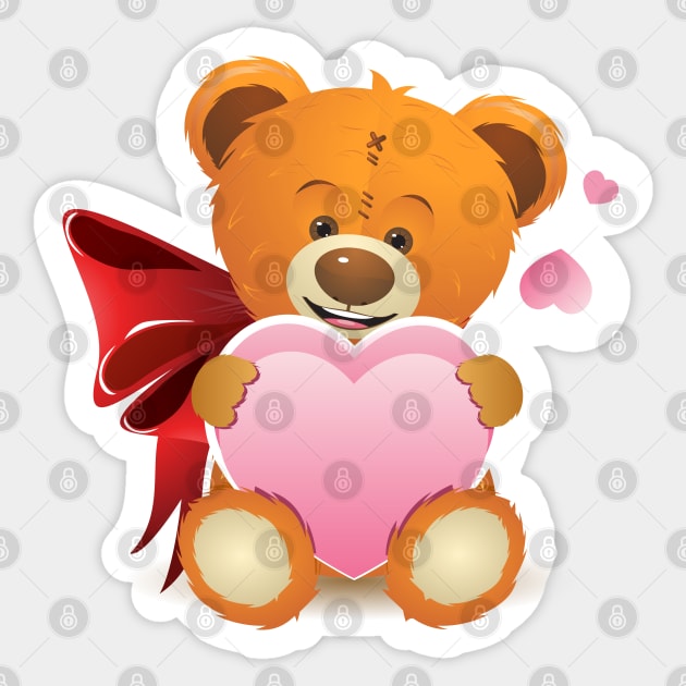 Teddy Bear with Heart Sticker by AnnArtshock